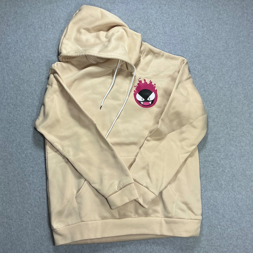 Pokemon Haunter Lavender Town Gastly Graphic Hoodie Tan Beige XL